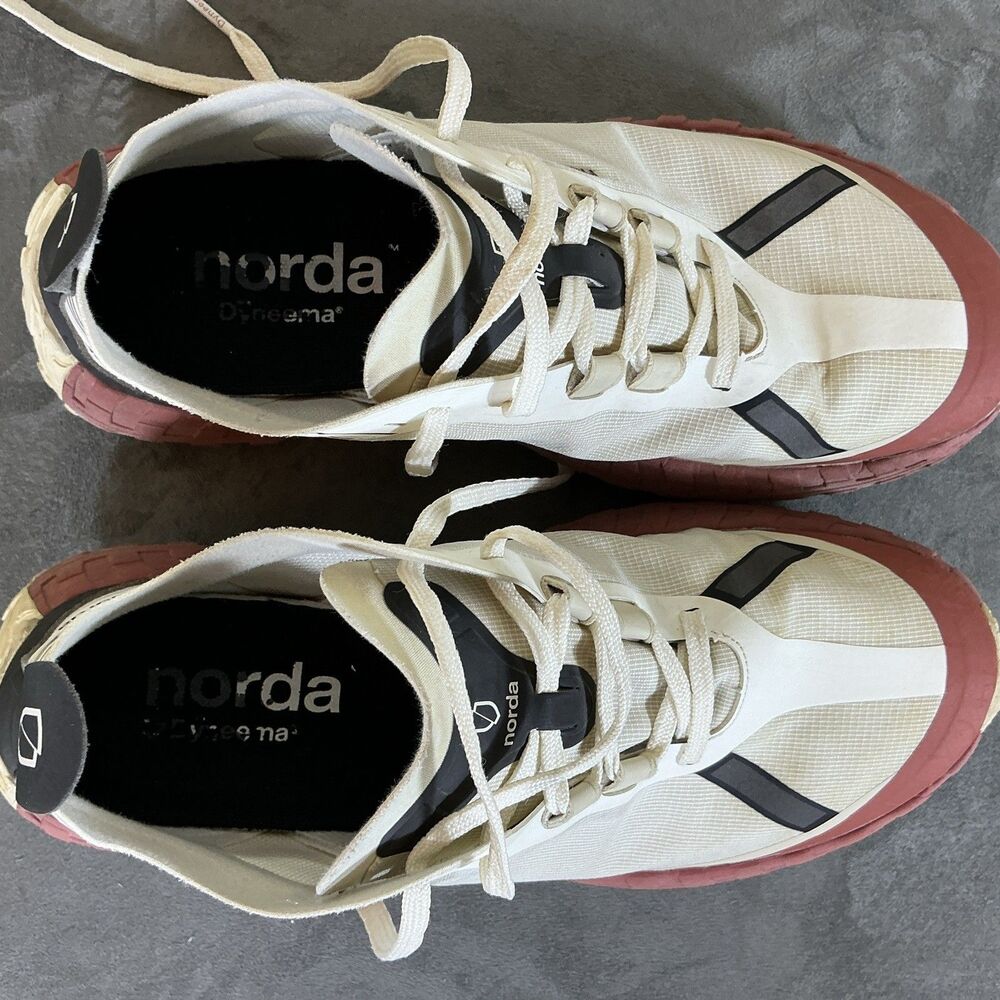 Norda Men’s 9 001 RZ Mars Running Shoes Vibram Trail White Red Women’s 10.5